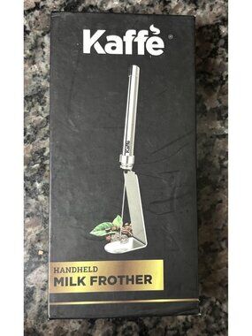 Kaffe Handheld Milk Frother Whisk with Stand Stainless Steel Battery Operated